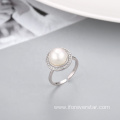 Open Ring and Earring Stud Pearl Jewelry Set